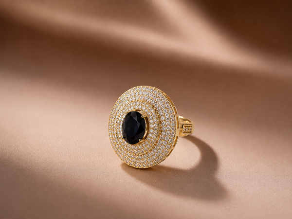 AD blue Stone Statement Ring