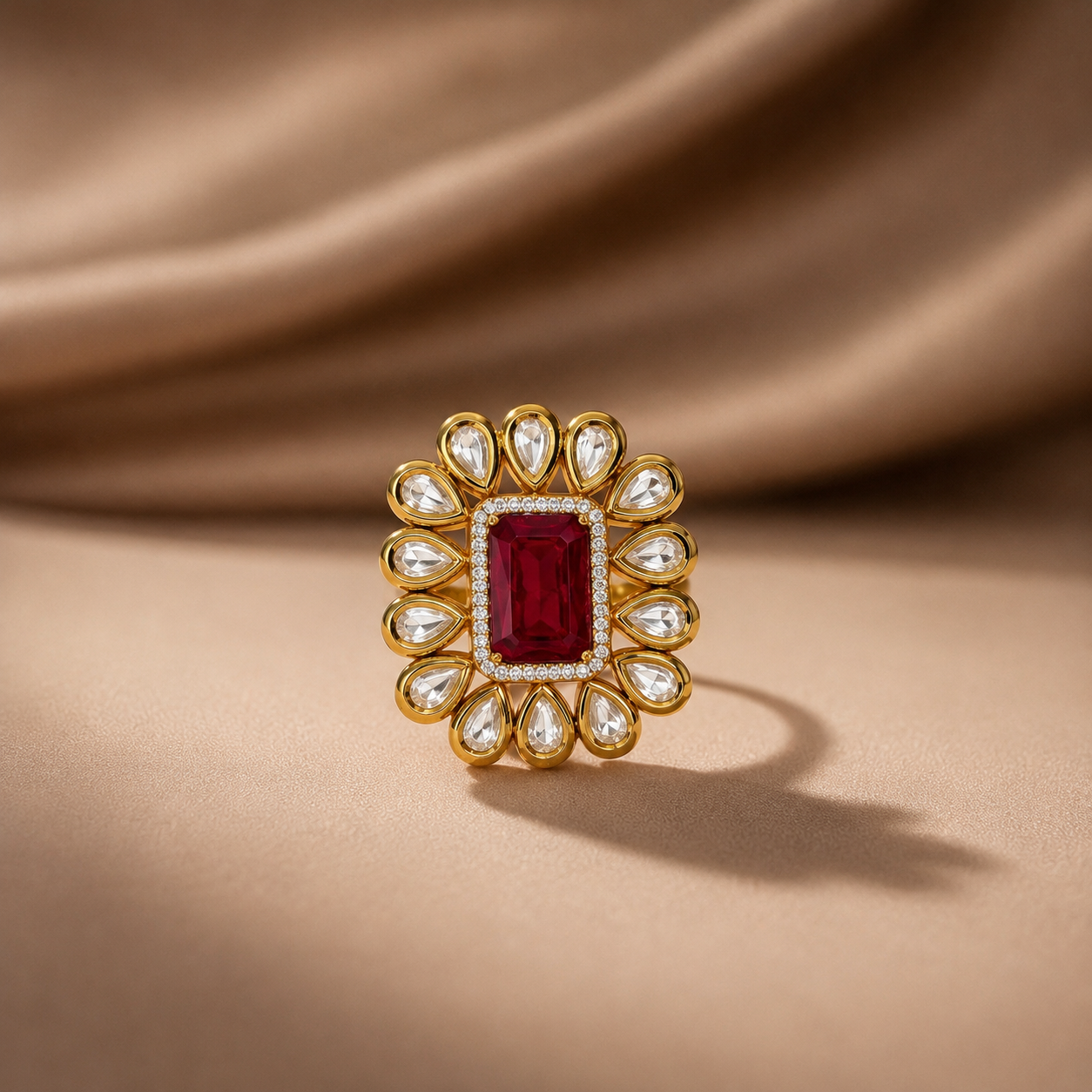 Ruby Floral Ring