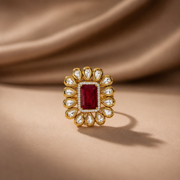 Ruby Floral Ring