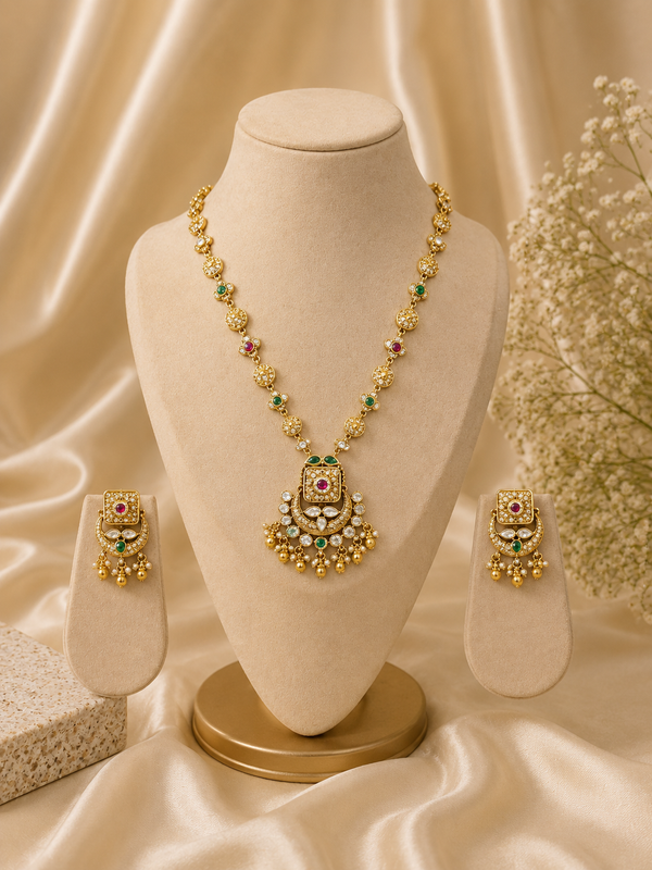 Luxury Green Kundan Set
