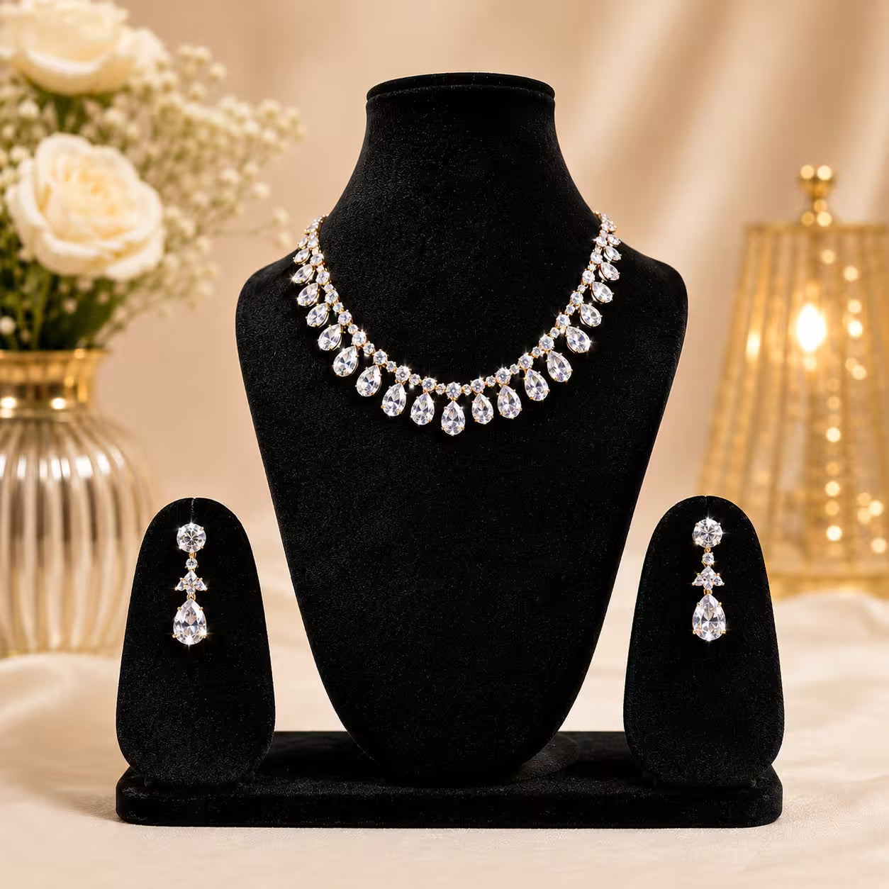 Diamond Elegance Statement Necklace Set