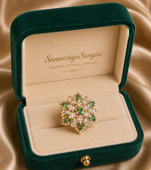Heritage Emerald Bloom Ring