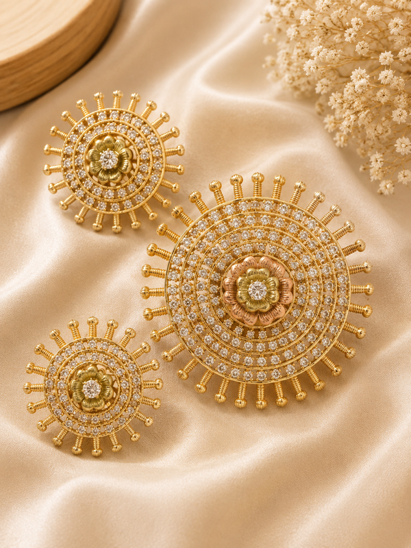 Heritage Golden Bloom Pendant Set