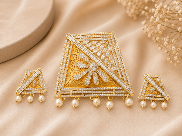 Imperial Pearl Lattice Pendant Set