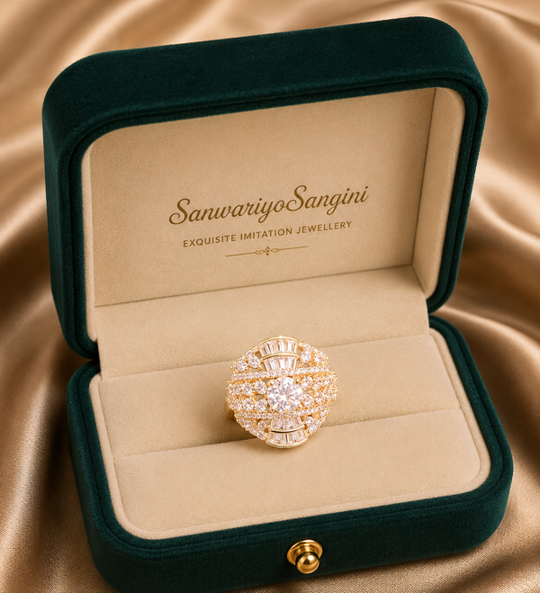 Maharani Diamond Look Statement Ring