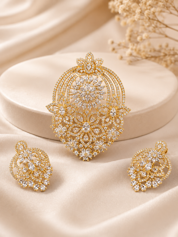 Noor-e-Gul Crystal Pendant Set