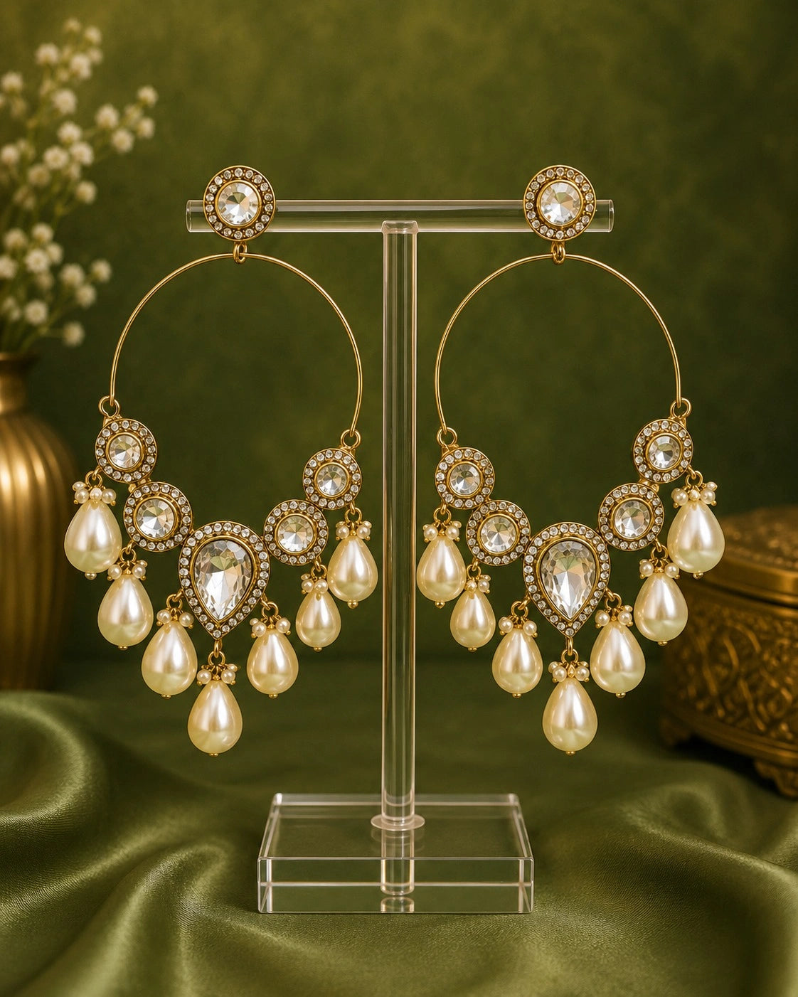 Noor Pearl Chandbali Earrings