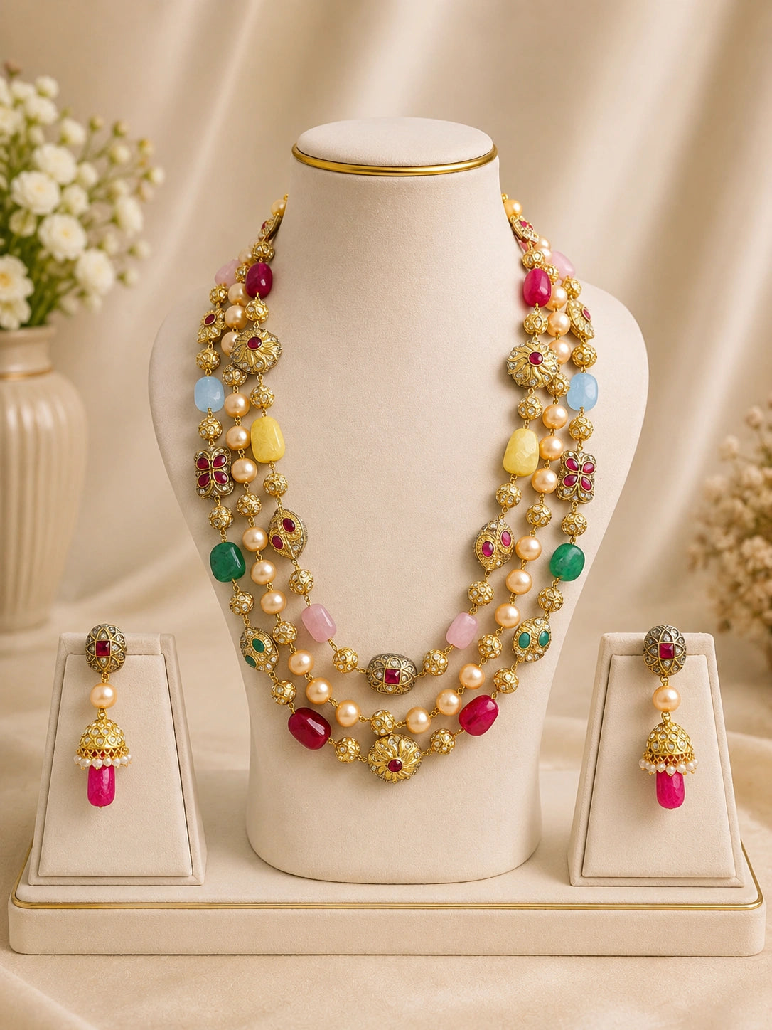 Rajsi Navratan Heritage Necklace