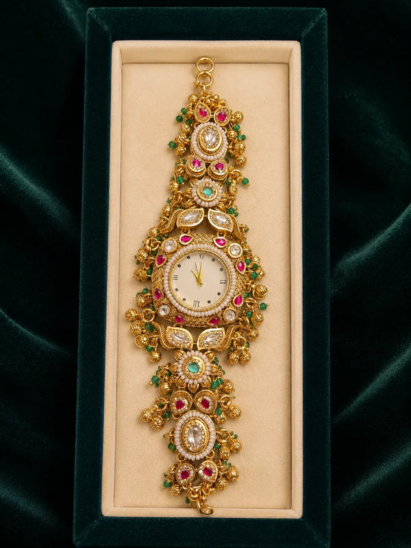 Rajwadi Pearl & Kundan Watch