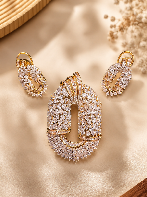 Royal Infinity Crystal Pendant Set