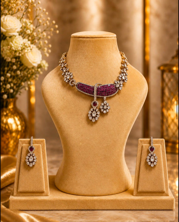 Ruby Elegance Kundan Necklace Set
